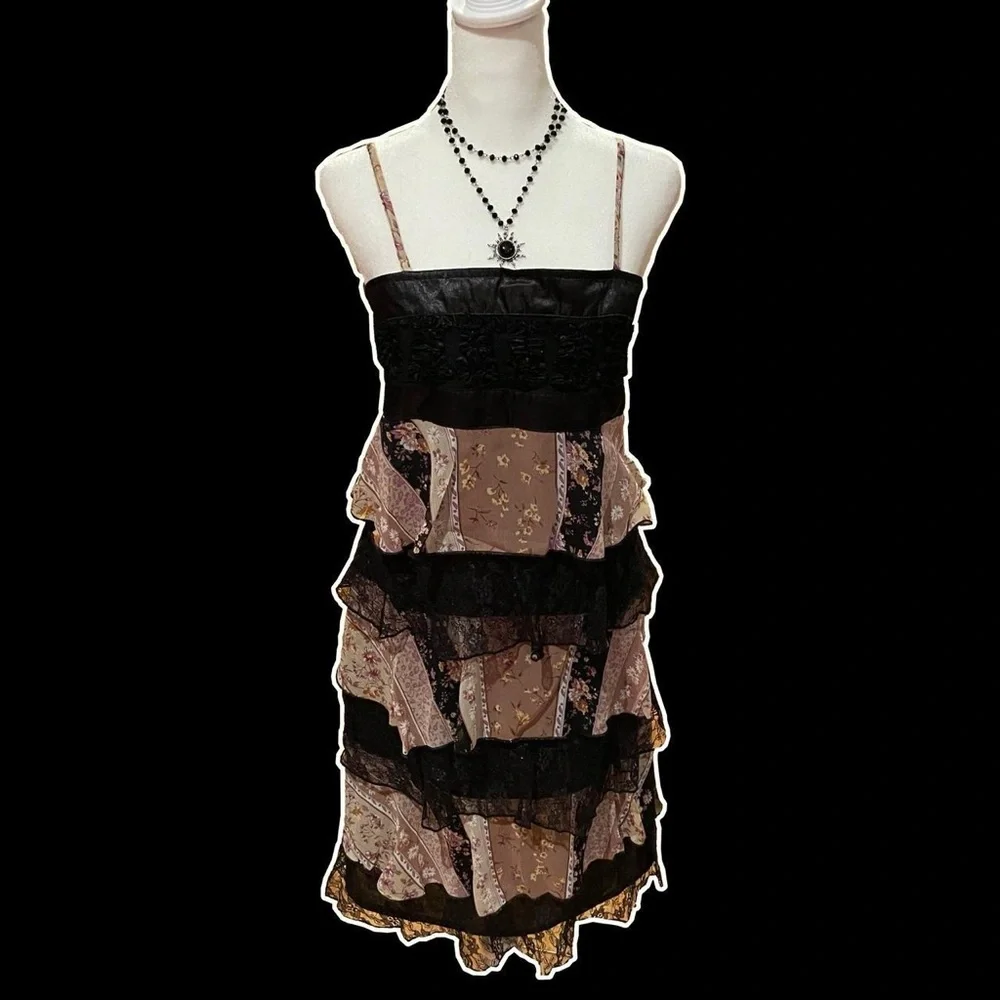 '*•.¸♡ VINTAGE RUFFLE DRESS ♡¸.•*' - Picture 1 of 4